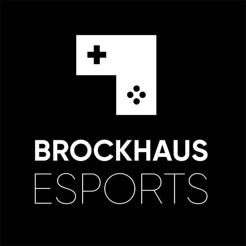 Das eSports Logo der BROCKHAUS AG zeigt eine Ecke mit Steuerkreuz und Buttons.